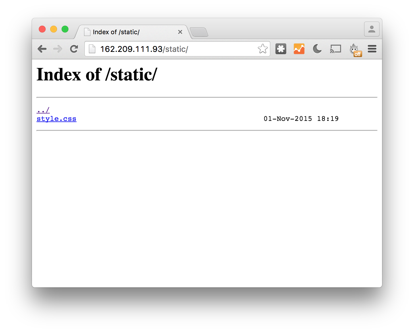 Nginx static directory listing